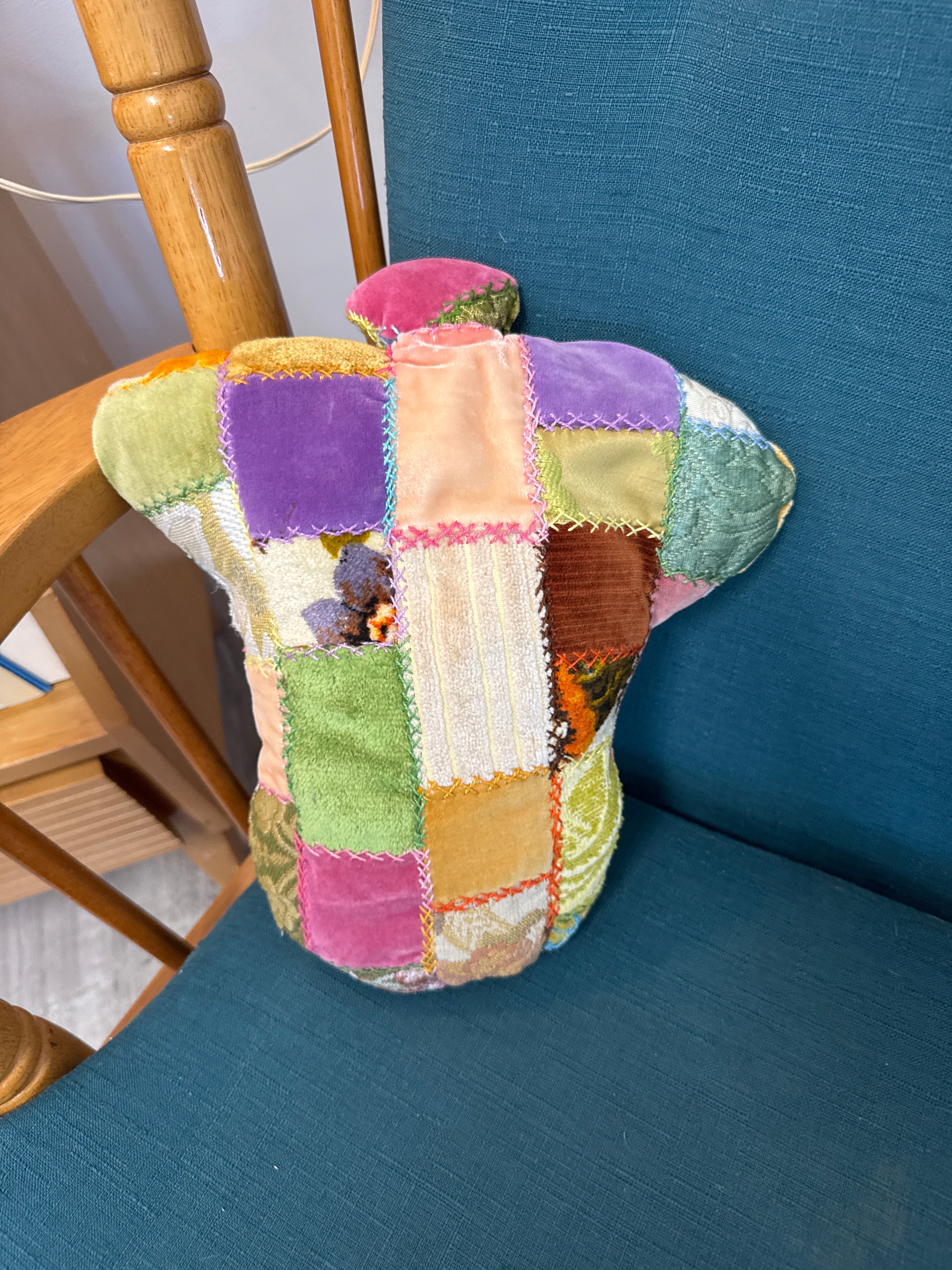 Handmade embroidered bell or tulip pillow