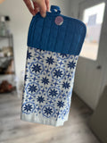 Blue Design Hanging Towel
