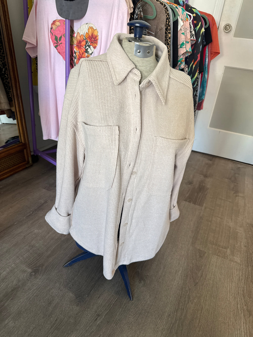 Soft Quilty Patch Shacket - small
