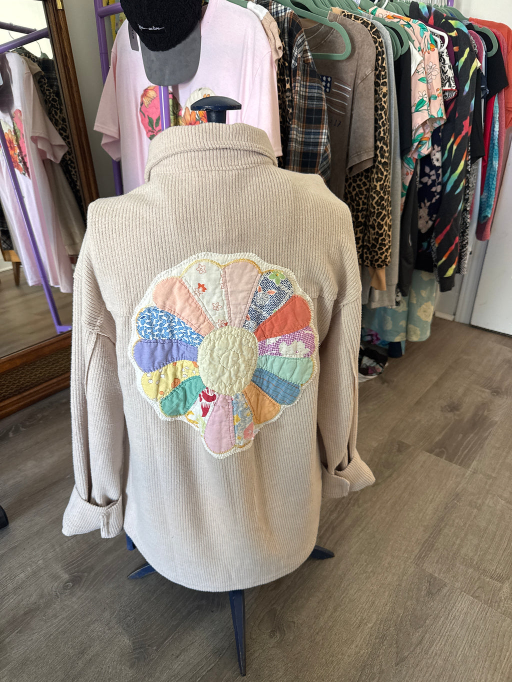 Soft Quilty Patch Shacket - small